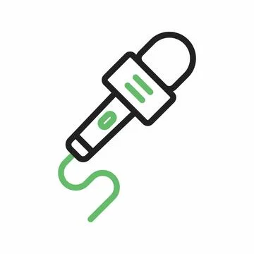 Mic with wire icon vector image. Stock Illustration