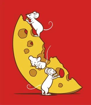 Mice and cheese 스톡 일러스트