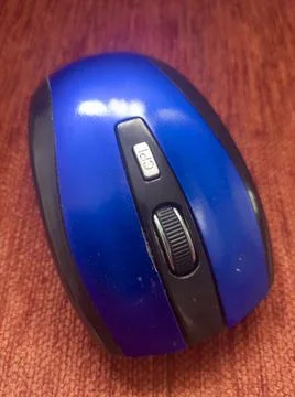 Mice, Small Blue Wireless Mouse Stock Photos