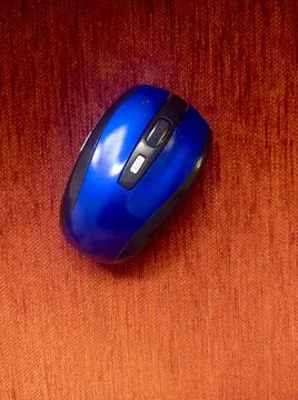 Mice, Small Blue Wireless Mouse Stock Photos