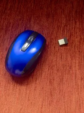 Mice, Small Blue Wireless Mouse Stock Photos