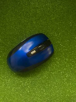 Mice, Small Blue Wireless Mouse Stock Photos