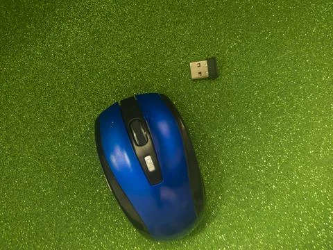 Mice, Small Blue Wireless Mouse Stock Photos