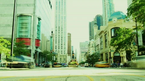 Mich Ave Street Level Stock Footage 191532