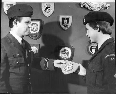 Michael Akin 14 A 93 Squadron Air Cadet Is Presented With A 36 Squadron R.a.f. P Stock Photos