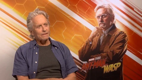 Michael Douglas interviewed for the movie 'Ant-Man and the Wasp' Video stock 101190190