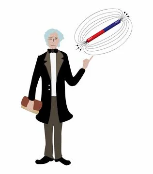 Michael Faraday discovered electromagnetic induction Stock Illustration