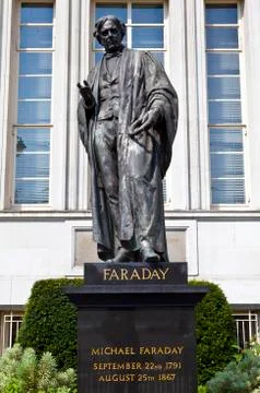 Michael Faraday statue in London Stock Photos