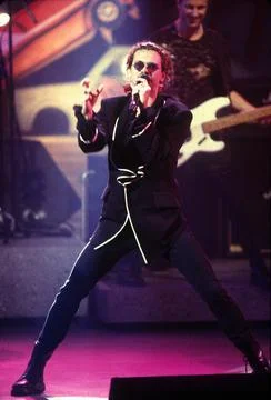Michael Hutchence peforms at MTV Awards in 1988. Credit: Ron Wolfson / Stock Photos