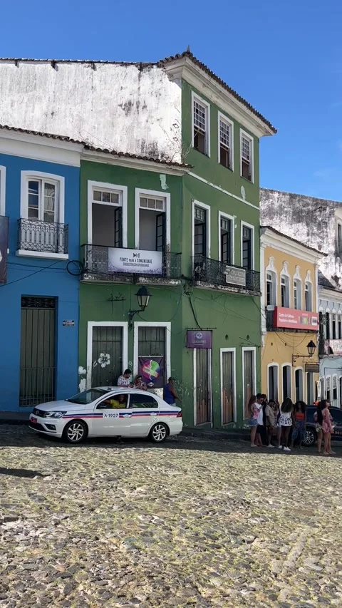 Michael Jackson Balcony and Historic Largo do Pelourinho View Salvador Brazil Stock Footage 343581179