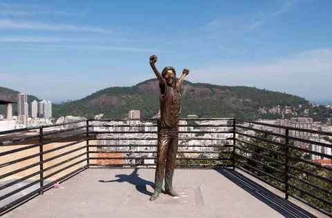 Michael Jackson Statue in Rio de Janeiro 스톡 사진