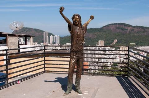 Michael Jackson Statue in Rio de Janeiro 스톡 사진