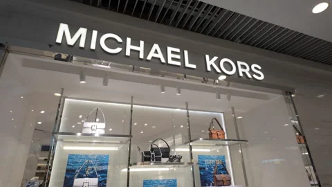 Michael Kors Storefront Display in Shopping Mall Stock Footage 289109761