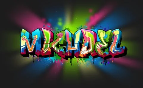 Michael Name Text Graffiti Word Design Stock Illustration