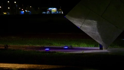 Michael Park monument at night Stock Footage 81526614