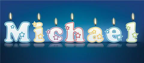 Michael written with burning candles Stock Illustration