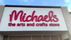 Michaels Arts and Crafts storefront driv, Stock Video