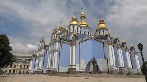 Michailovsky Cathedral in Kiev Stock Footage 24951704
