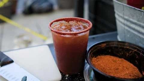 Michelada Drink In Drink Station Stock Footage 342165927
