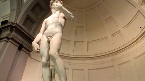 Michelangelo’s David Statue from Below Stock Footage 317411599