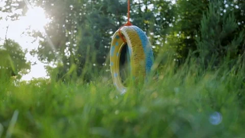 The "Michelin" wheel is used as a swing Stock Footage 78217189