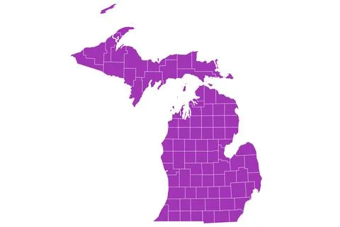 Michigan administrative map. counties map of Michigan, blank Map, empty map.. Stock Illustration