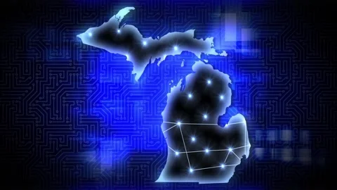 Michigan AI Data Center Network Technology   動画素材 344697142