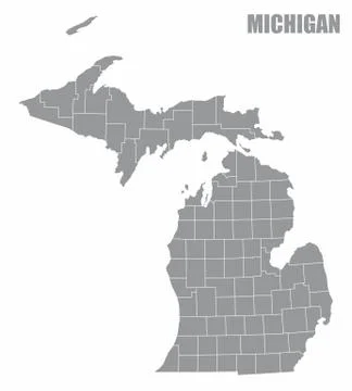 Michigan County Map Stock Illustration