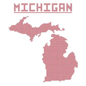 Michigan Dot Map Stock Illustration