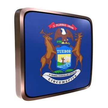 Michigan flag icon Stock Illustration