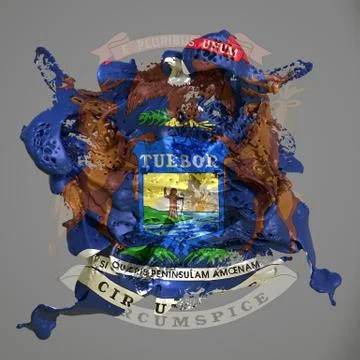 Michigan flag liquid Stock Illustration