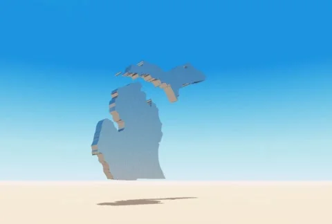 Michigan Flyby Stock Footage 102353