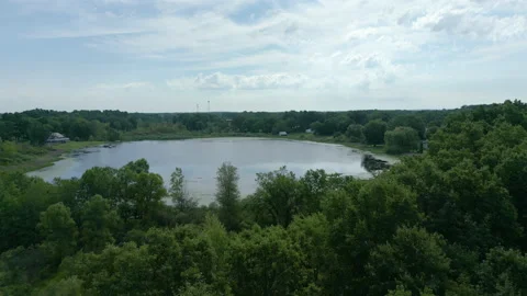 Michigan Lake 4k Aerial Stock Footage 202052257