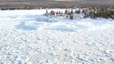 Michigan Lighthouse in Winter Video stock 231495044