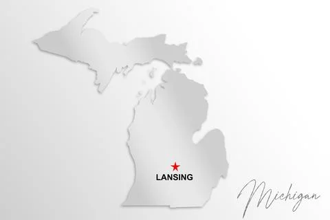 Michigan map isolated on white background Stock Illustration