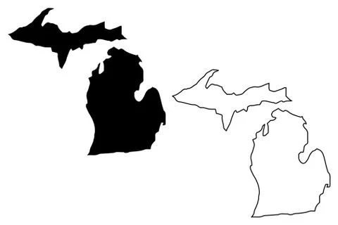 Michigan map vector Stock Illustration