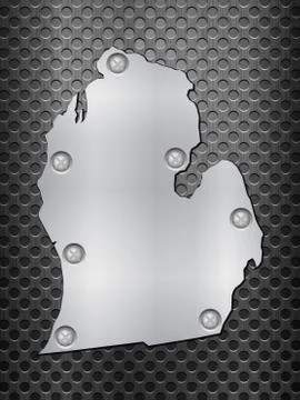 Michigan metal map Ilustración de archivo