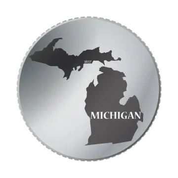 Michigan State Coin Stock Illustration