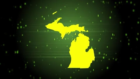 Michigan State Digital Map Intro Stock Footage 248049220