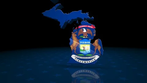 Michigan State Election Background 05 Stockbeeldmateriaal 125993624