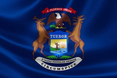 Michigan State Flag Stock Illustration