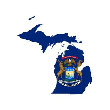 Michigan State Flag Map Stock Illustration