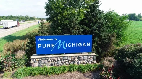 Michigan State Line Vídeo Stock 95026978