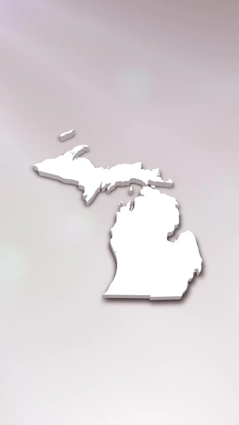 Michigan State Map Intro Stock Footage 261977254