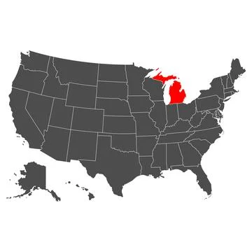 Michigan vector map. High detailed illustration. Country of the United States Stock Illustration