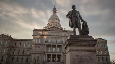 Michigan's Capitol Building In Lansing Stock Photos