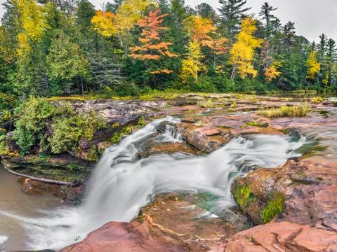 Michigan's O Kun de Kun Falls Stock Photos
