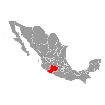 Michoacn of Mexico map shape, travel web concept icon vector illustration Stock Illustration