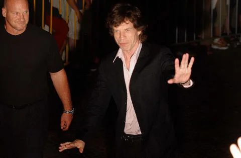 Mick Jagger Arrives At Duplex Bar Restaurant In Prague With His Current Girlfrie Stock Photos