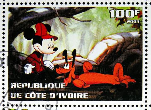 Mickey Mouse and Pluto, Disney characters serie, circa 2003 Stock Photos